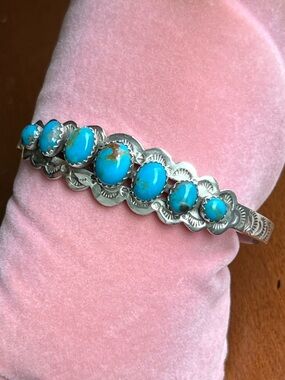 Handmade Solid Sterling Silver & Turquoise Cuff